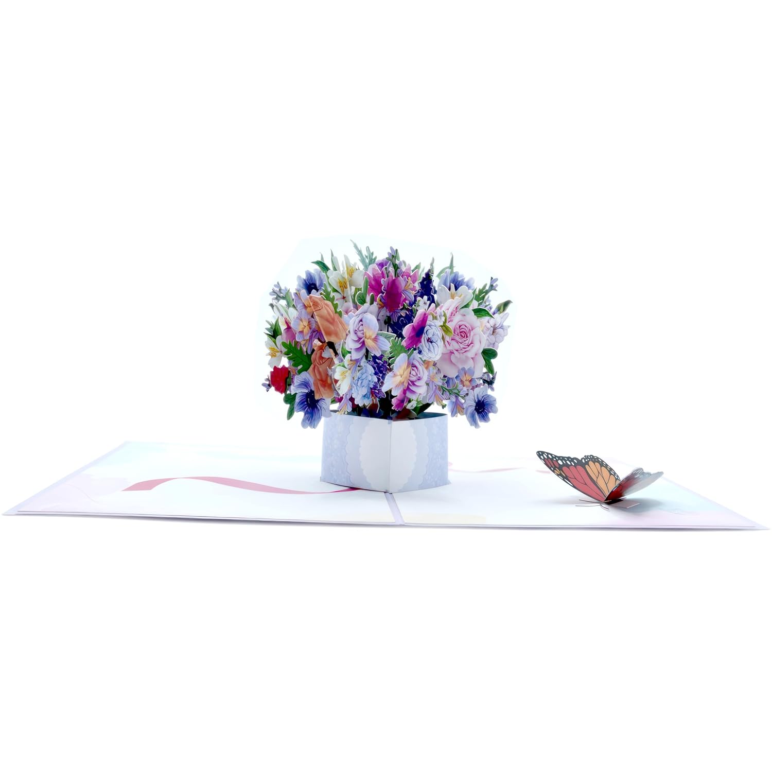 Flower Bouquet Pop Up Card, 3D Blooming Love Greeting Card For Birthday, Mothers Day, Valentines Day, Anniversary, Congratulations, Thinking Of You, All Occassions By