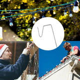 120 Packs Christmas Light Hangers Hook, Stainless Steel Christmas Ornament Hangers Xmas Outside String Light Ornament Hanger Outdoor Hanging Lights Xmas Decoration