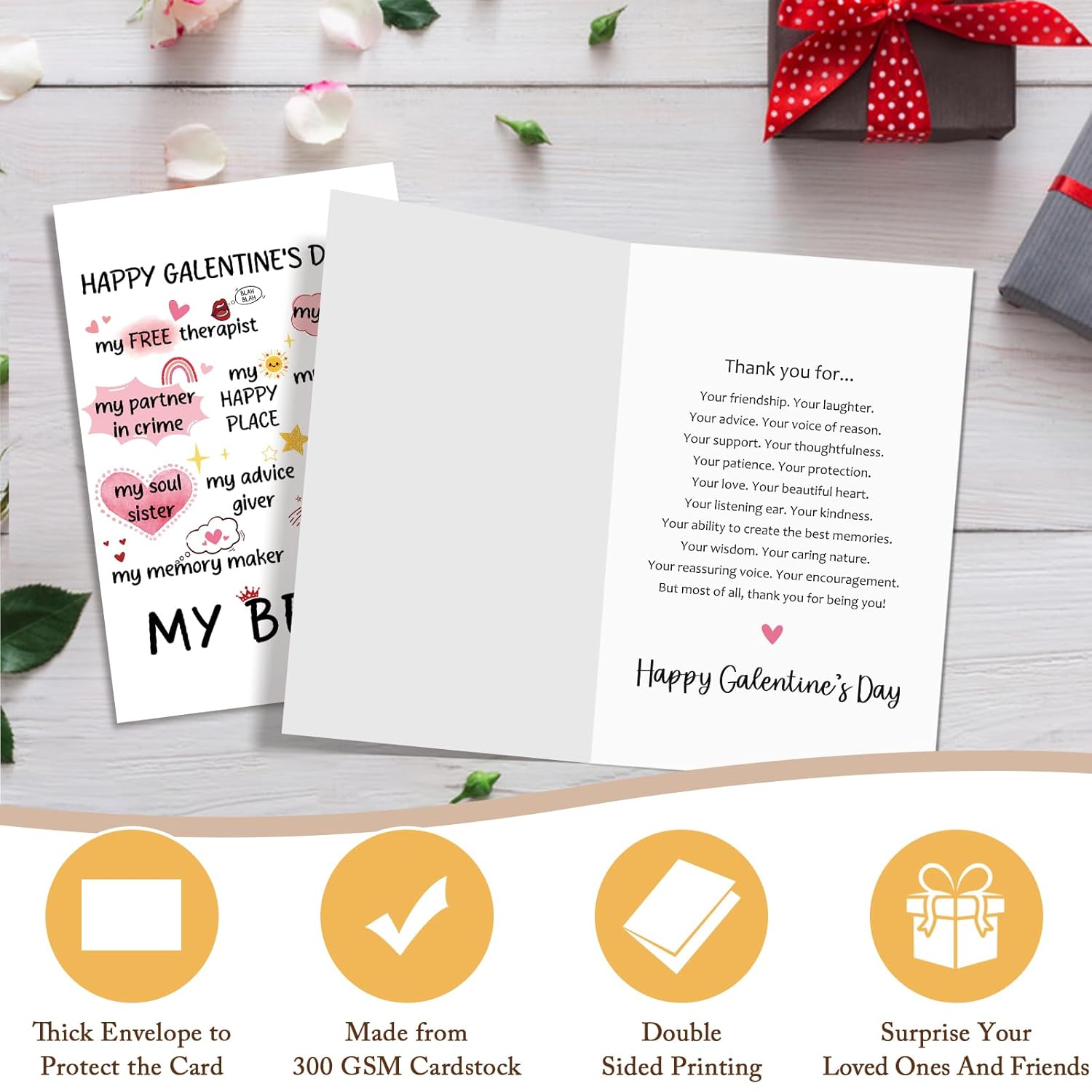 Happy Galentine'S Day Card For Bestie, Funny Bestie Valentine'S Day Card For Her, Best Friend Galentines Gifts For Lady Women, Galentine'S Friendship Appreciation Card For Soulmate Sister Bff
