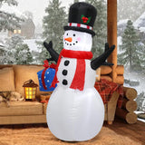 Christmas Inflatable Snowman Decoration,4 Feet Blow Up Snowman With Hat Red Scarf Outdoor Decor Built-In Led Lights,Perf