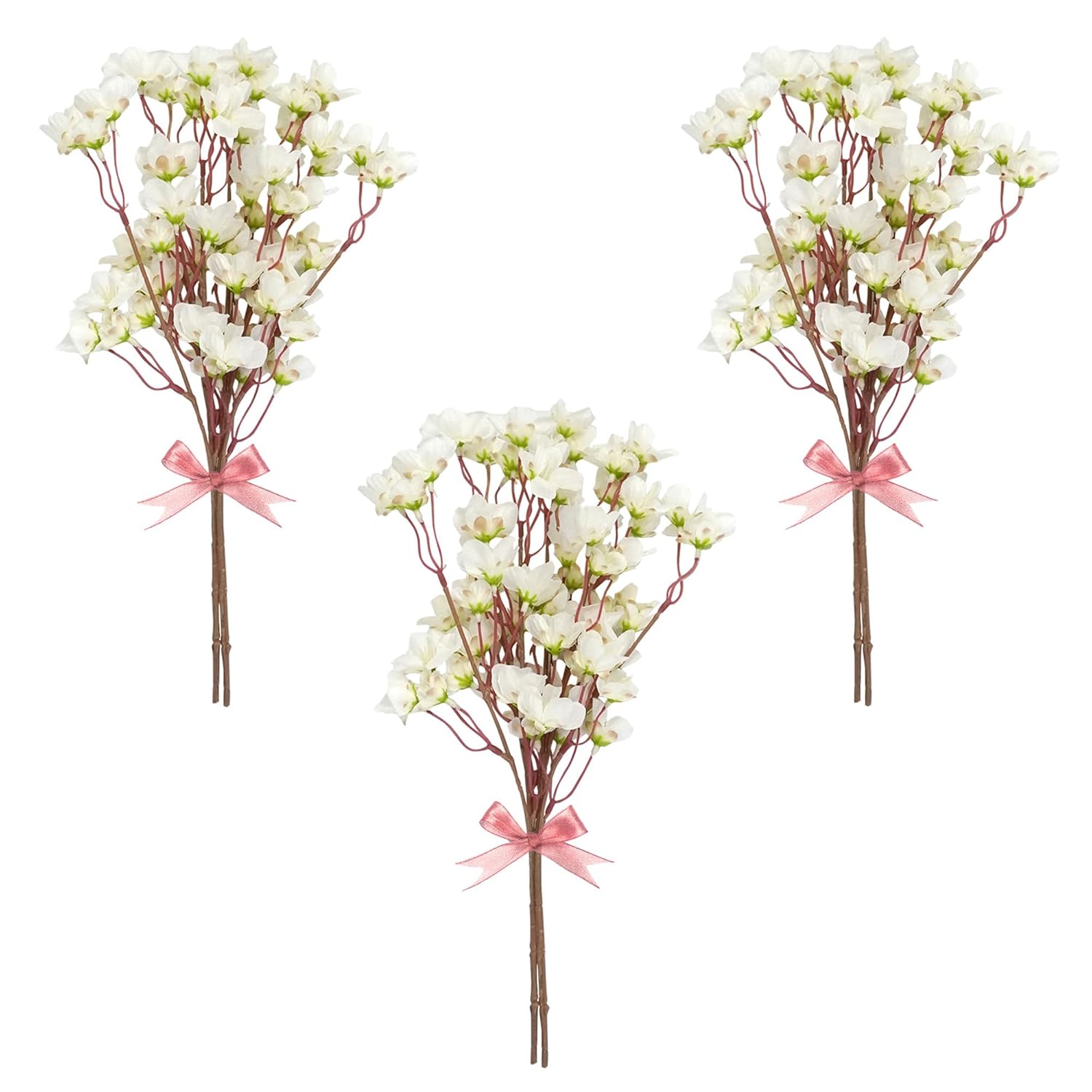6Pcs Artificial Silk Cherry Blossom Flower Artificial Cherry Blossom Branches For Diy Wedding Bouquets Home Japanese Decor?White?