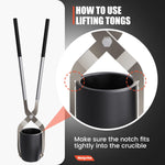#6 (13.2Lbs-6Kg) Crucible Tongs Set With Lifting Tongs, Pouring Tongs And 2 Graphite Crucibles For Casting And Melting Metal