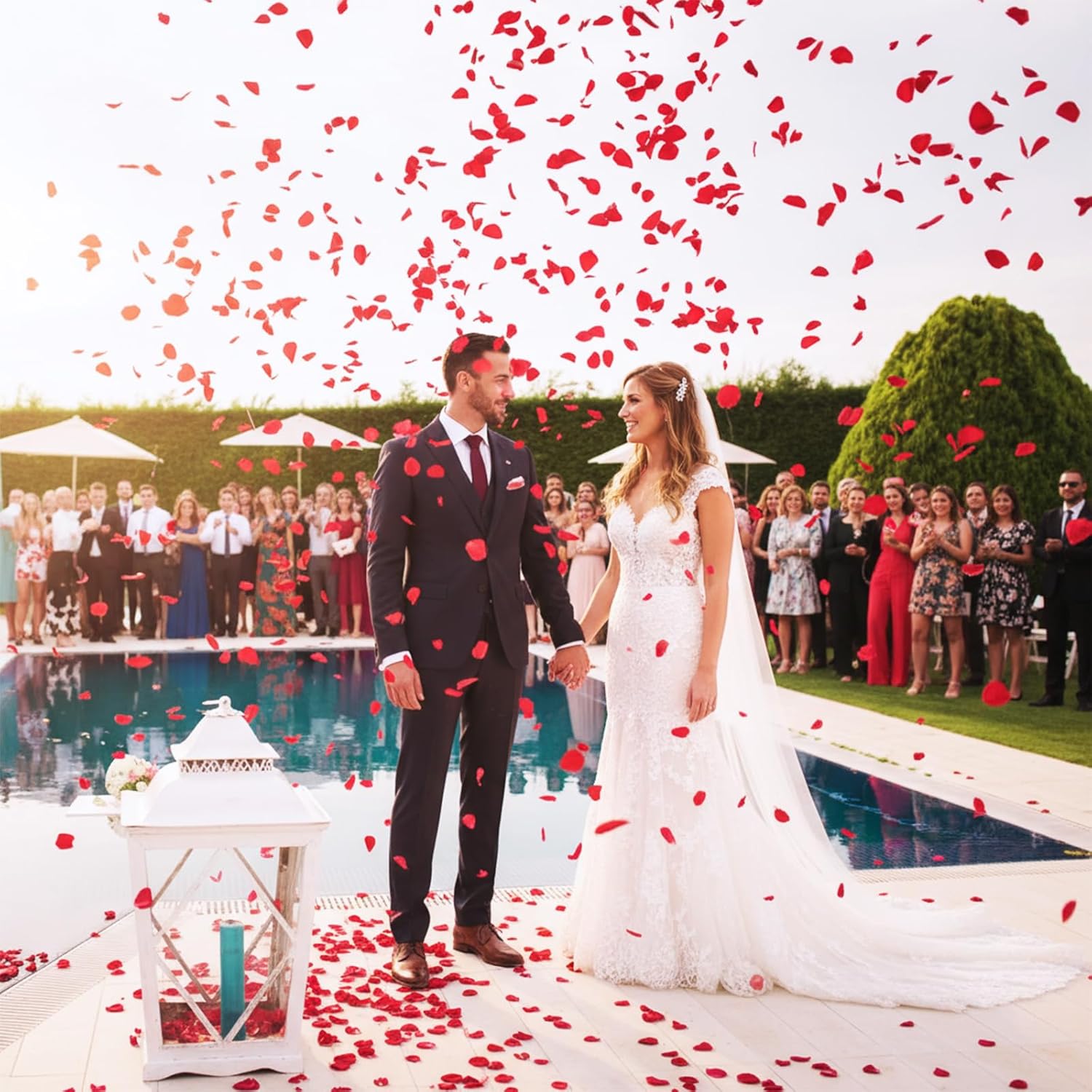 2000 Pcs Red Rose Petals, Artificial Fake Rose Petals For Marry Me, Proposal, Anniversary, Valentine'S Day, Romantic Decorations Special Night, Wedding Table Decor