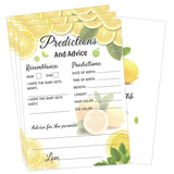 Lemon Theme Prediction And Advice Cards Baby Shower Games Cards 5 X 7 Inch Bridal Shower Card - Lemon Wedding Card 50 Pcs Guestbook Thank You Cardss For Bridal Shower Party Favor