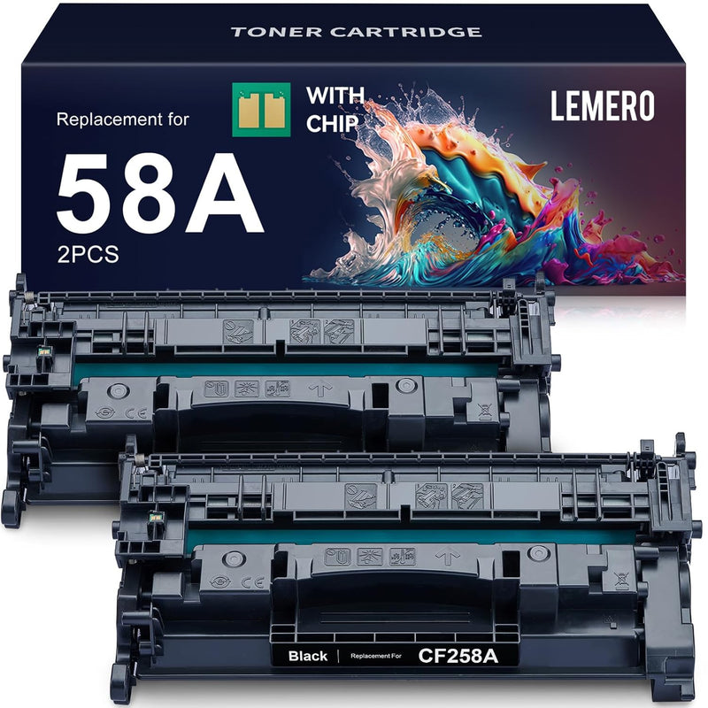 58A Toner (with Chip), Remanufactured, 2-Pack for M406/M428/M404 Printers