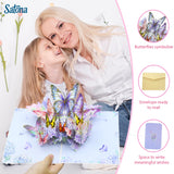 3D Pop-Up Butterfly Greeting Card – Elegant Floral And Butterfly Design With Gold Foil Details, Perfect For Birthdays, Anniversaries, Thank You Notes, All Occasions – Includes Envelope And Message Space (Hydrangea Bloom)