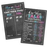 Old Wives Tales & Boy Or Girl Voting Game Gender Reveal Party Posters 11" X 17" Black, Pink & Blue- Party Supplies, Activity, Decorations (2 Posters)