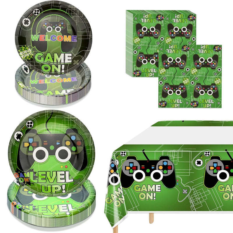 Video Game Party Decorations, Disposable 7” And 9” Plates And Napkins,