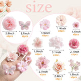 Artificial Silk Flower Heads For Crafts – Faux Roses, Daisies & Mini Floral Heads Bulk For Wedding, Graduation Cap, Cake Topper, Summer Party Decorations (Pink 1)