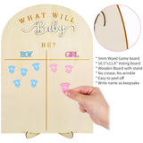 Gender Reveal Voting Board With Stand Gender Guessing Wooden Sign What Will Baby Be Girl Or Boy Display Board With Pink Blue Baby Clothes Stickers For Party Game Decor