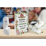 Candy Guessing Game Cards-1 Sign 8X11 And 50 Cards, Farm Animals How Many Game Sign, For Boys Girls Birthday Party, Baby Shower, Party Games Activities And Decorations 16