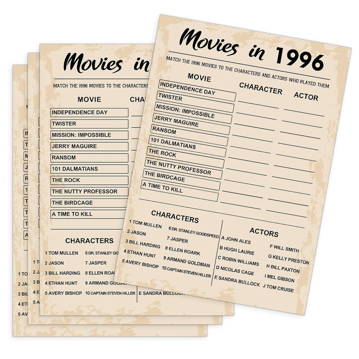 30Th Birthday Party Games, Movies In 1996 Games, Birthday Party Supplies For Adults, Fun 1996S Party Game?Pack Of 30 Cards