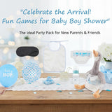 48 Pcs Group Game Set For Showers, Blue Goose Blindfolded Changing Game With Animals Doll & Blind Folds, Fun Diaper Change Party Supplies For Adults