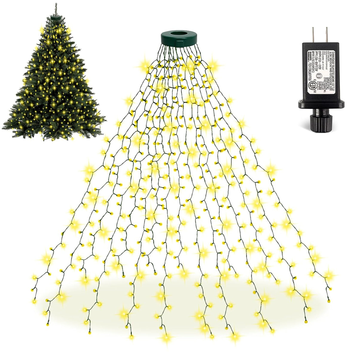 Christmas Tree Lights 400 Led Christmas Lights For Tree, 6.6Ft X 16 String 8 Lighting Modes Fairy Tree Light With Timer
