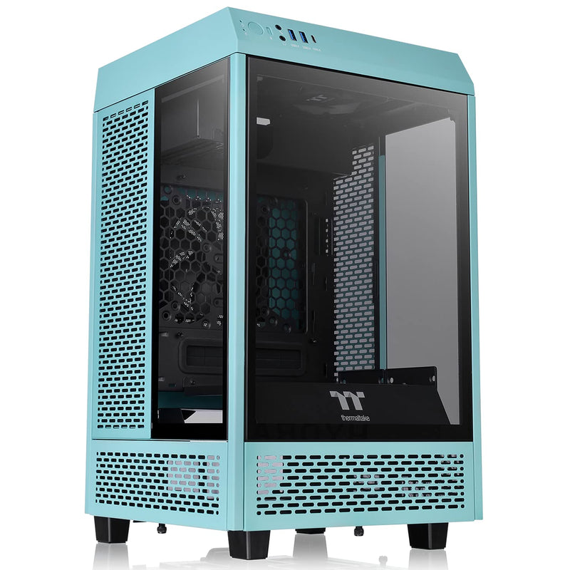 Thermaltake Tower 100 Turquoise Edition Tempered Glass Mini Tower Computer Cha