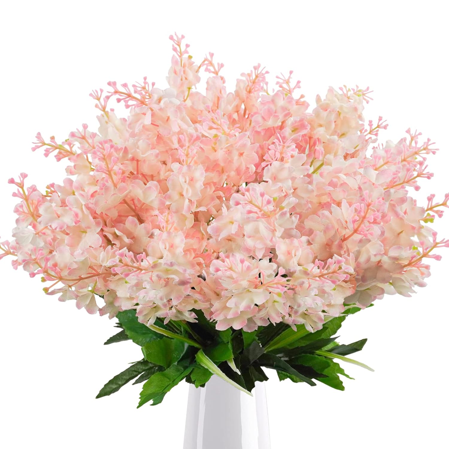 6Pcs Artificial Fake Silk Wisteria Flowers, 13.7'' Faux Hyacinth Flowers For Home Garden Outdoor Cemetery Grave Fences Spring Summer Decor Floral Arrangements, Pink