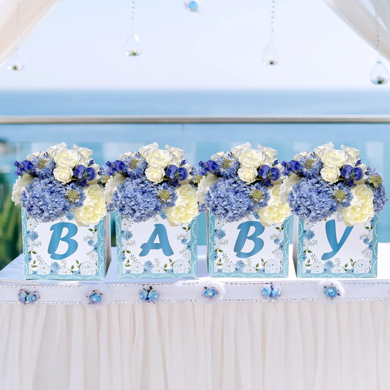 Baby Shower Centerpieces For Boys Floral Blue Baby Centerpiece Blove F