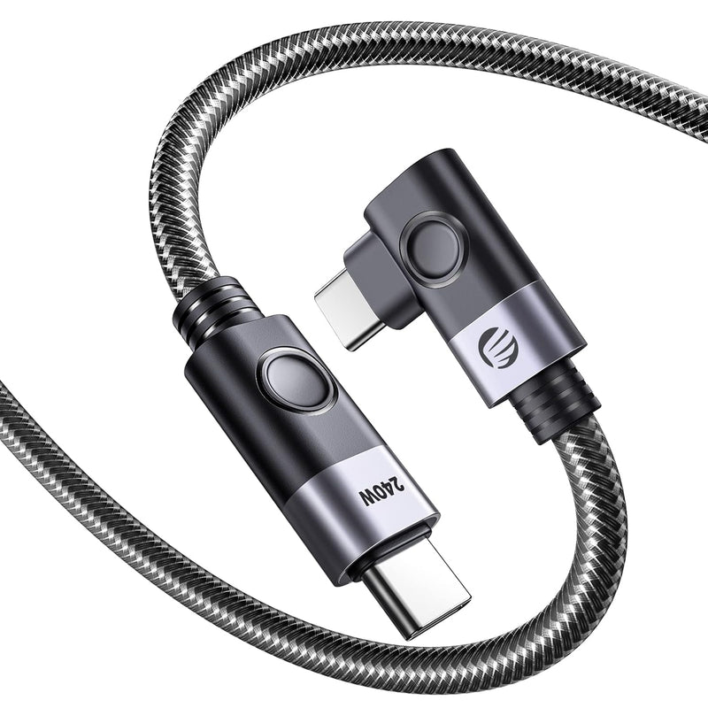 ORICO USB 4 Cable 240W 4.92Ft Thunderbolt 4 Cable, Right Angle USB C to USB C