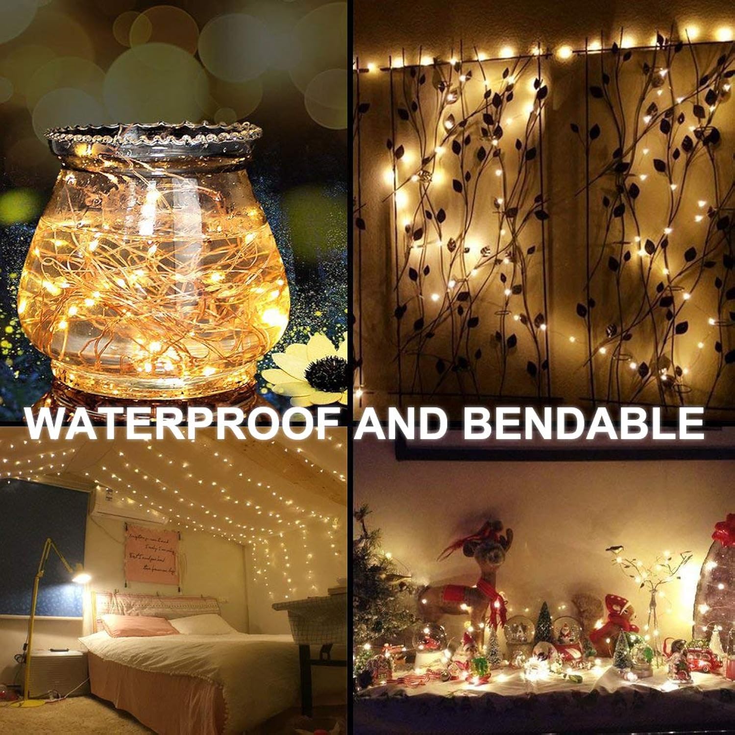 100 Led 50 Photo Clips String Lights Holder 33Ft Starry Fairy Lights For Hanging Pictures Cards Memos Usb Powered With S