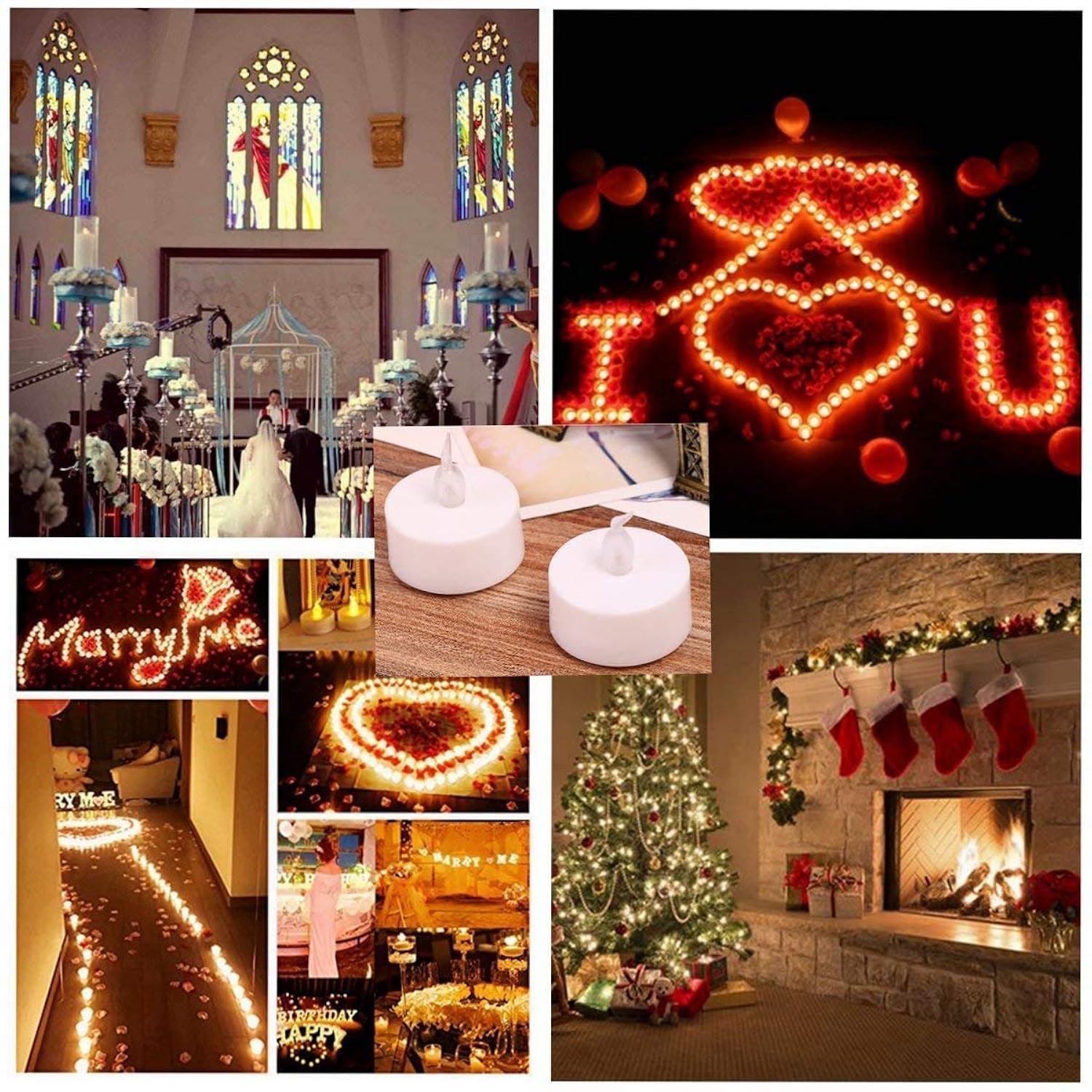 Battery Operated Tea Lights Candles: 24 Pack Realistic And Bright Flickering Holiday Gift Flameless Candles Led Electric Tea Candles For Seasonal & Festival Party Home Decoration (Warm White)