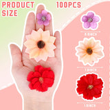 100 Pcs Faux Flower Heads Artificial Flowers Mini Rose Daisy Peony Plum Blossom Flower Fabric Diy Decoration Artificial Daisy Craft For Wedding Home Garland, 4.5 Cm, 2 Cm