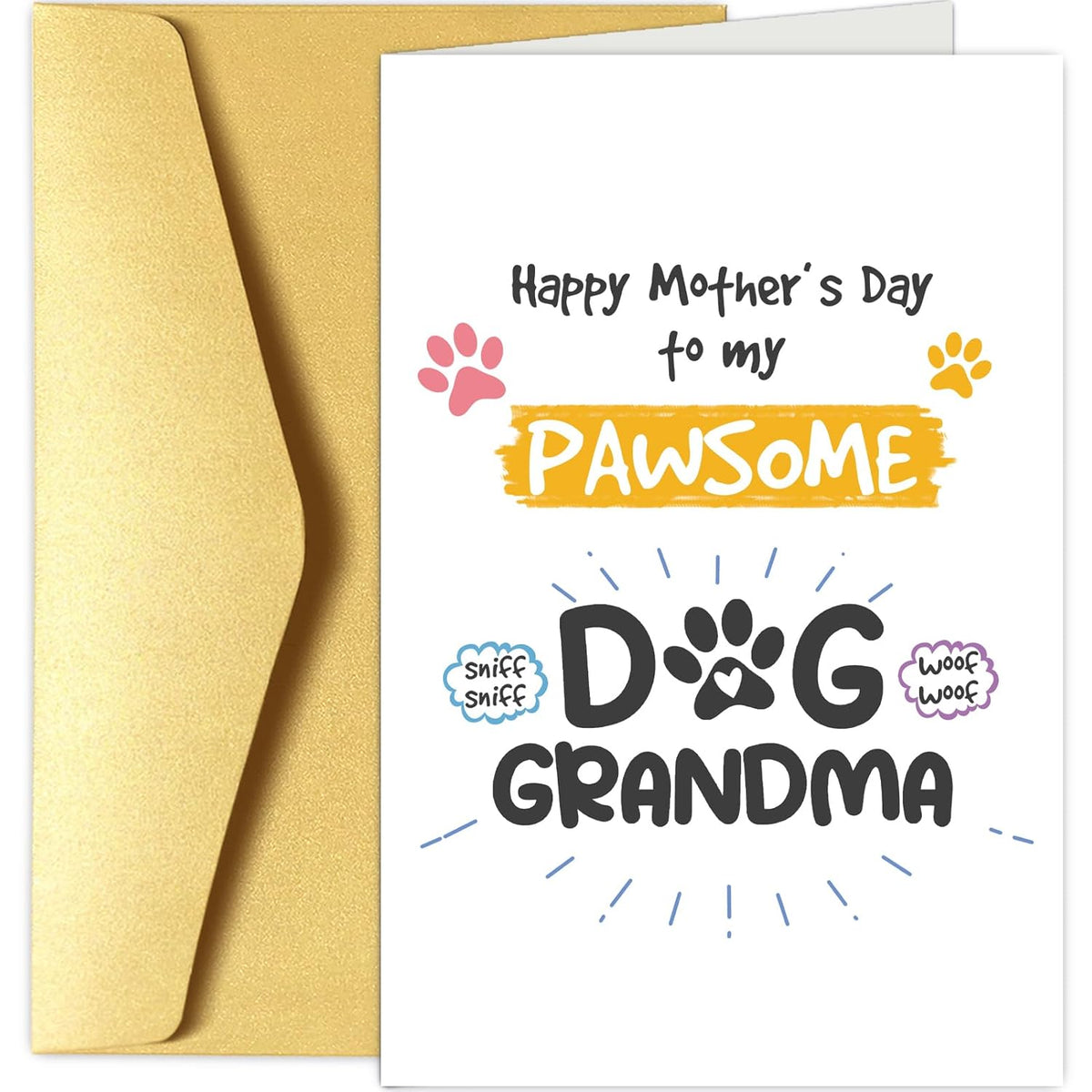 Funny Grandma Mother'S Day Card From Dog, Dog Mother'S Day Card For Grandma, Grandma Mother'S Day Gifts, Happy Mother'S Day To My Pawsome Dog Grandma