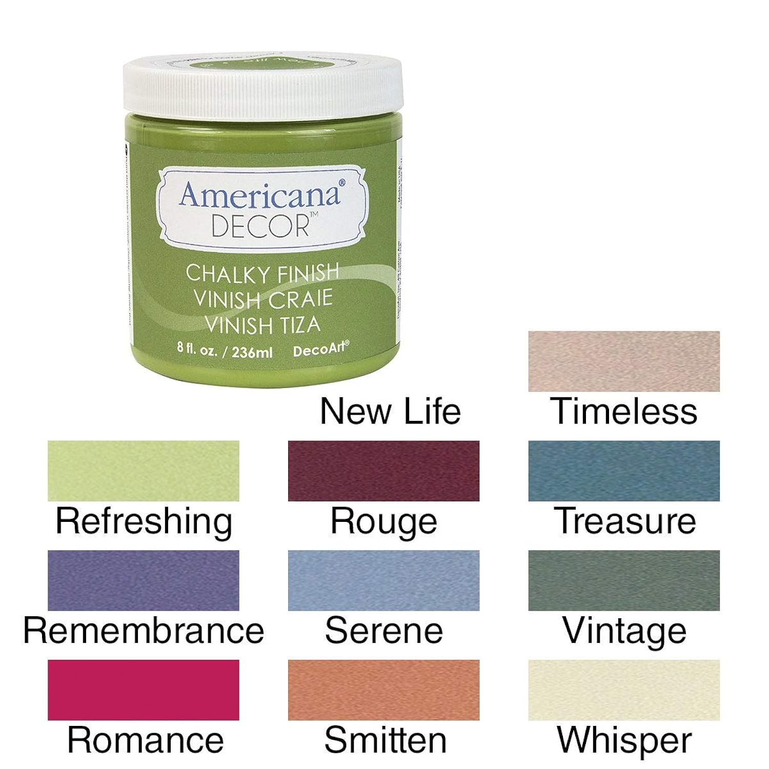 DecoArt ADC-18 Americana Chalky Finish Paint, 8-Ounce, Serene