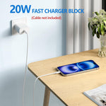 Usb C Charger Block For Apple Watch, 20W Pd Type-C Fast Travel Charging Plug Power Adapter Compatible With Apple Watch, Magsafe, Iphone, Ipad And More,1Pack,White
