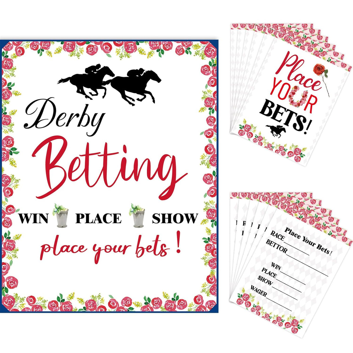 Race Horse Party Supplies 41Pcs Betting Cards Who Will Win Horse Racing Derby Invitation Ticket Guessing Game Card Kentucky Derby