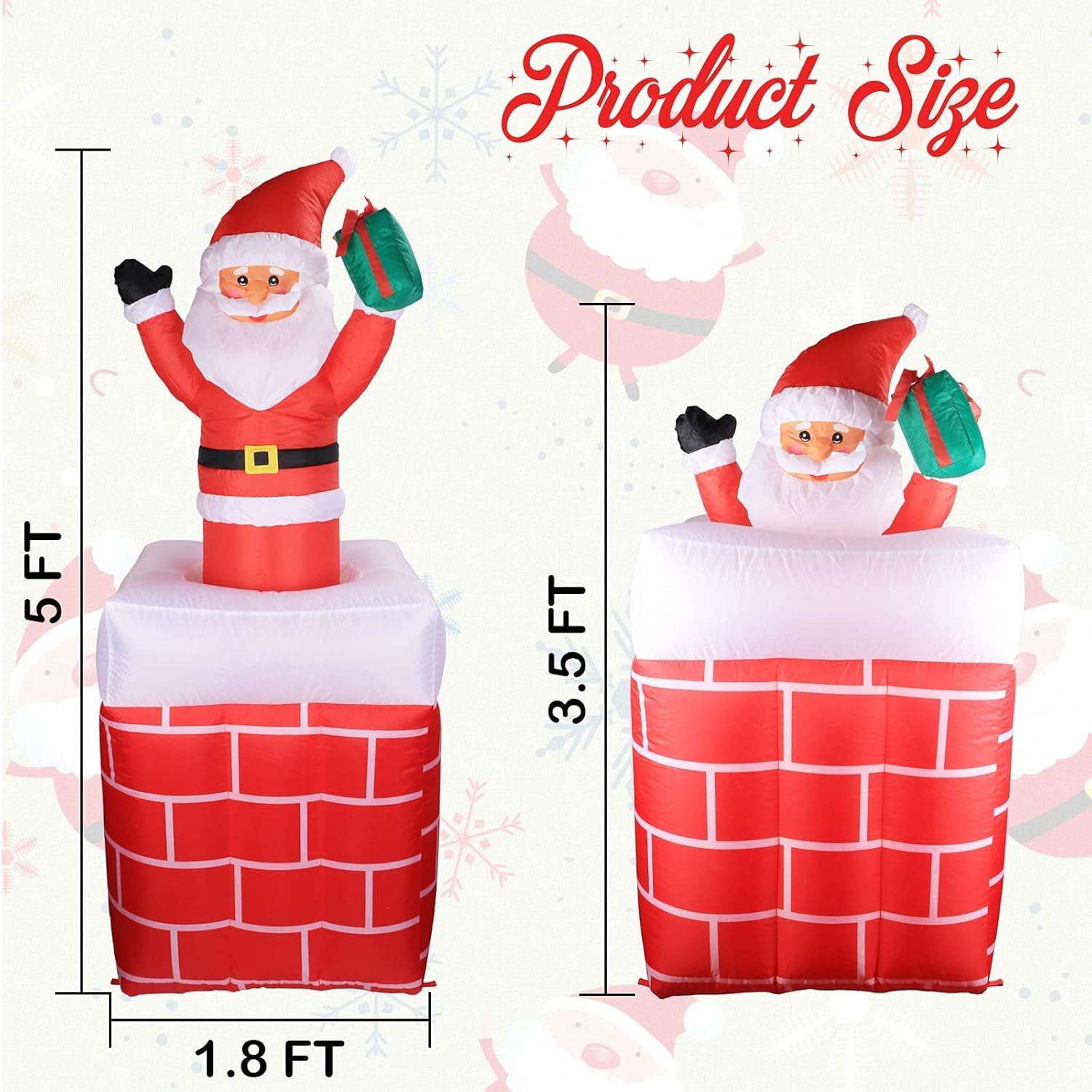 Christmas Inflatables Outdoor Decorations, Inflatable Christmas Santa Claus In Chimney Blow Up Yard Decorations With Led