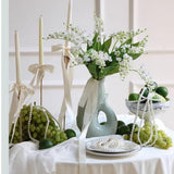 Artificial Lily Of The Valley Faux White Bell Flowers Wind Chime Orchid, Outdoor Bridal Wedding Bouquet For Home Garden Party 8 Pcs (White)