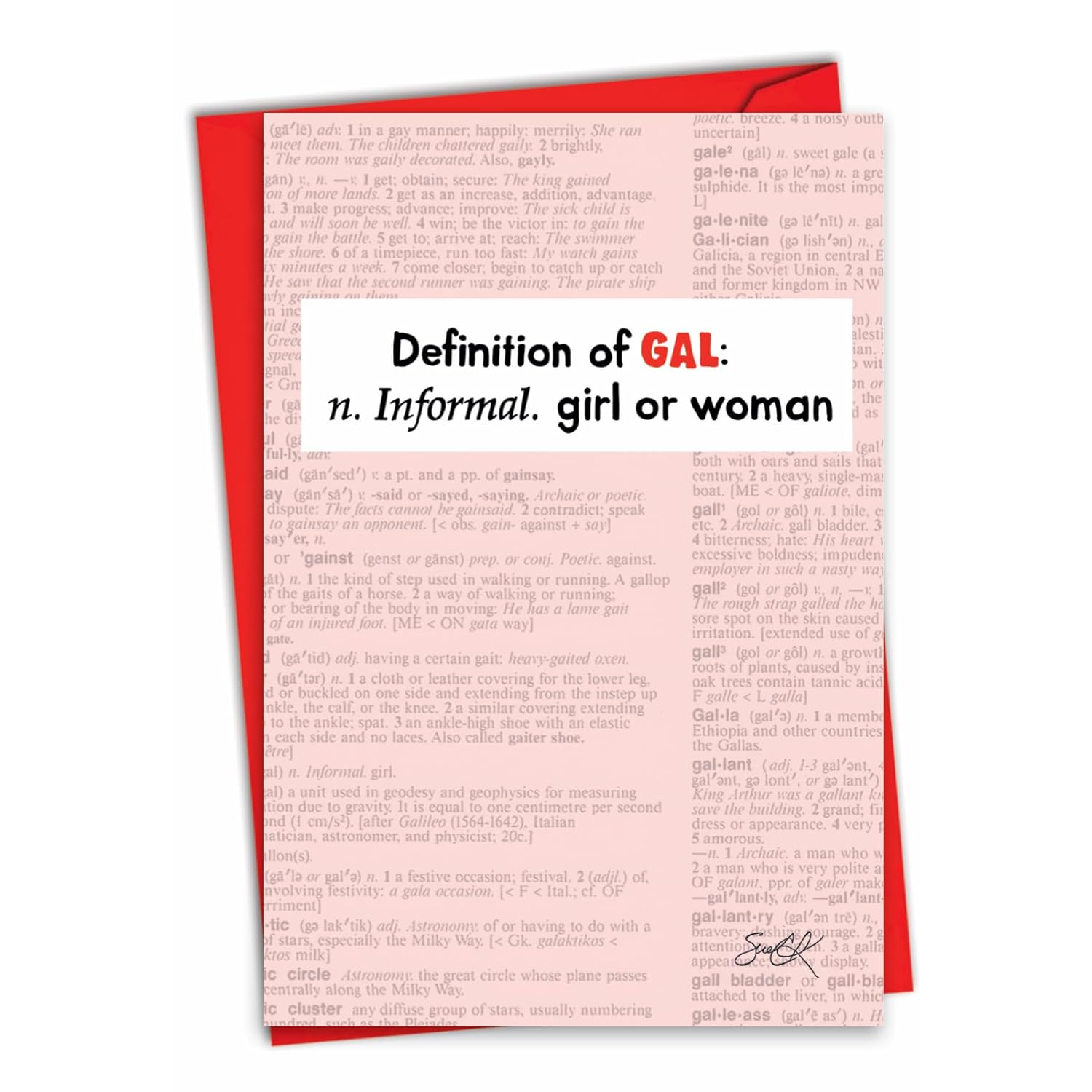 Gal Definition - Galentine'S Day Greeting Card With Envelope (4.63 X 6.75 Inch) - C8976Gag