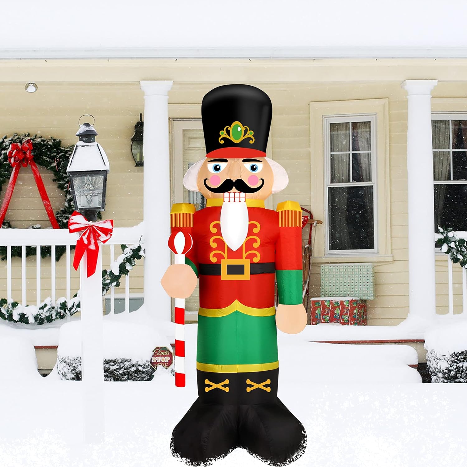 Christmas Inflatable Nutcracker Giant Lighted Interior Inflatable Christmas Decoration With Built In Fan And Anchor Rope