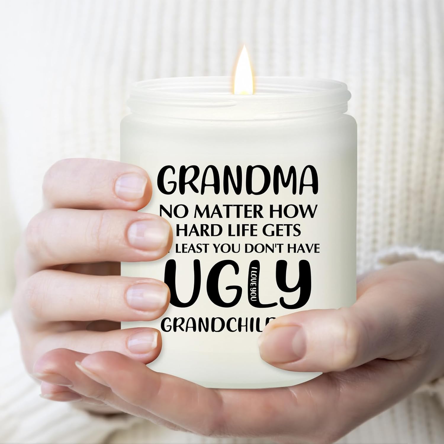 Grandma Gifts - Grandma Christmas Birthday Mothers Day Gifts From Grandchild, Granddaughter, Grandson - First-Time Grandmas Gift - Funny Lavender Scented Candle