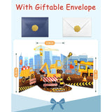 I Really Dig You Card - Pop Up Valentines Cards With Envelope, 3D Construction Vehicle Design, Cute Valentines Gift For Boys, Kids