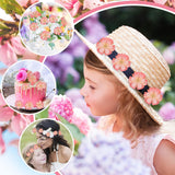 Cherry Blossom Heads,100Pcs Artificial Fake Silk Cherry Blossom Petals Sakura Floral Head Decor For Craft Wedding Party Cap Dress Diy Supply (Orange Pink)