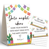 Fiesta Theme Date Night Games,Date Night Ideas,Wedding Shower Game,Rustic Bridal Shower Decorations,Popular Bridal Shower Game,Set Including 1 Sign And 50 Date Night Ideas Cards-09
