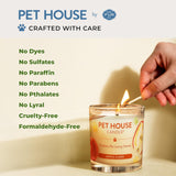 Pet House Candle Plant-Based/Soy - Clean Burning Scented, Long Lasting Pet Odor Candle For Home - Fresh Citrus