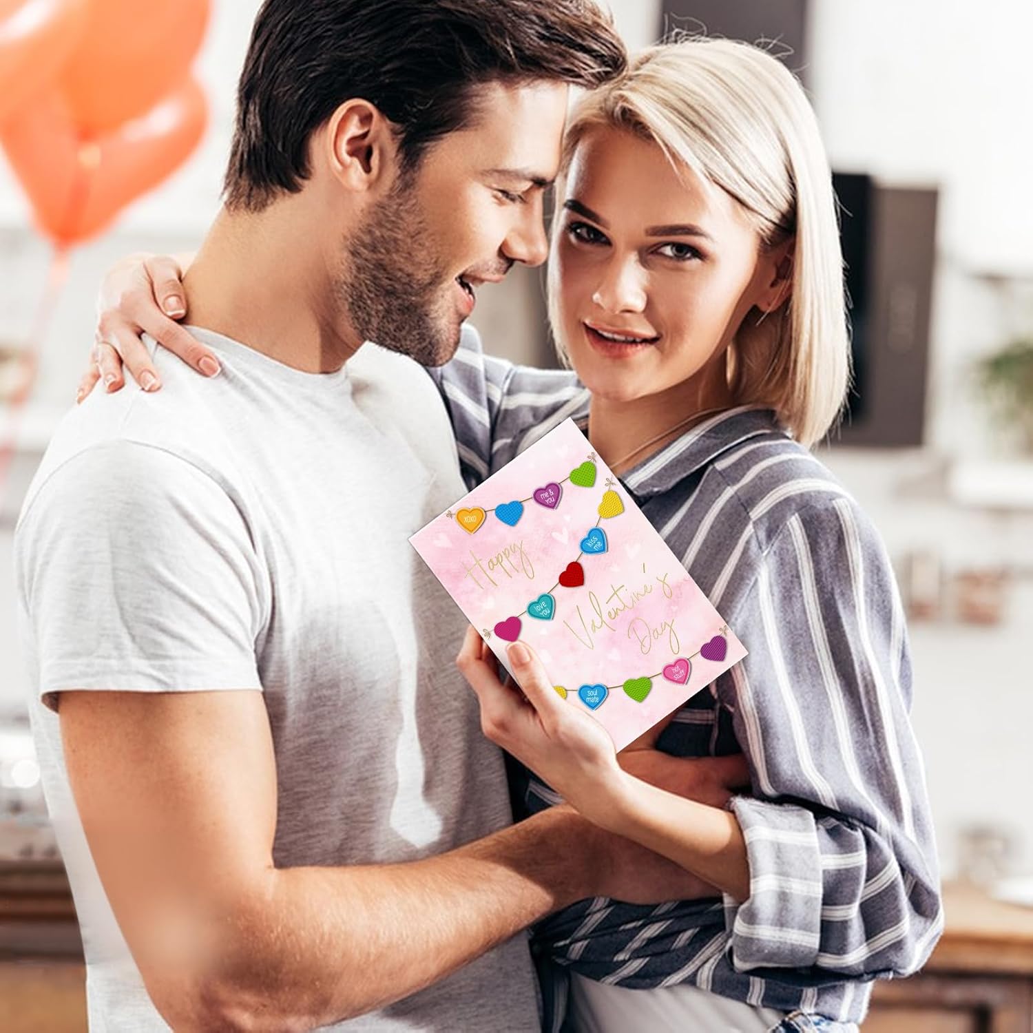 Happy Valentine'S Card With Envelope - 3D Hearts Romantic Valentines Day Card Gold Foil Funny Gift For Him Her Wife Husband Girlfriend Boyfriend?5.5X8 Inch ?