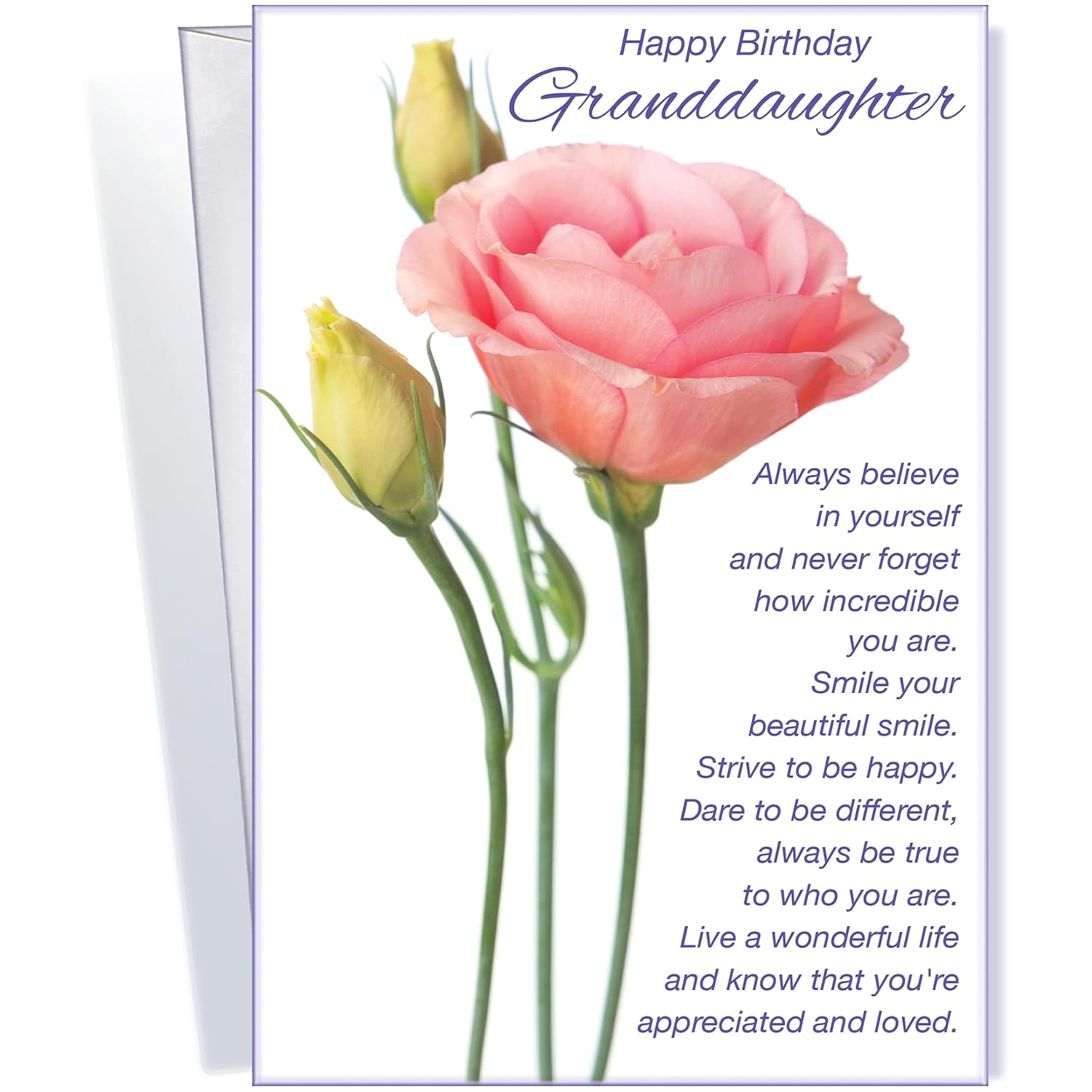 Birthday Card For Granddaughter - Made In Usa - Opens To 10" X 7.75" - Full Color Throughout - You Are Loved
