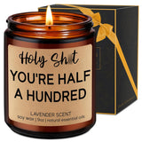 Funny 50Th Birthday Candles, 50Th Birthday Gifts For Women Men, Cool Turning 50 Year Old Gifts Ideas, Happy Half A Hundred Bday, Funny Presents For 50 Year Old Women, Men In Their 50S