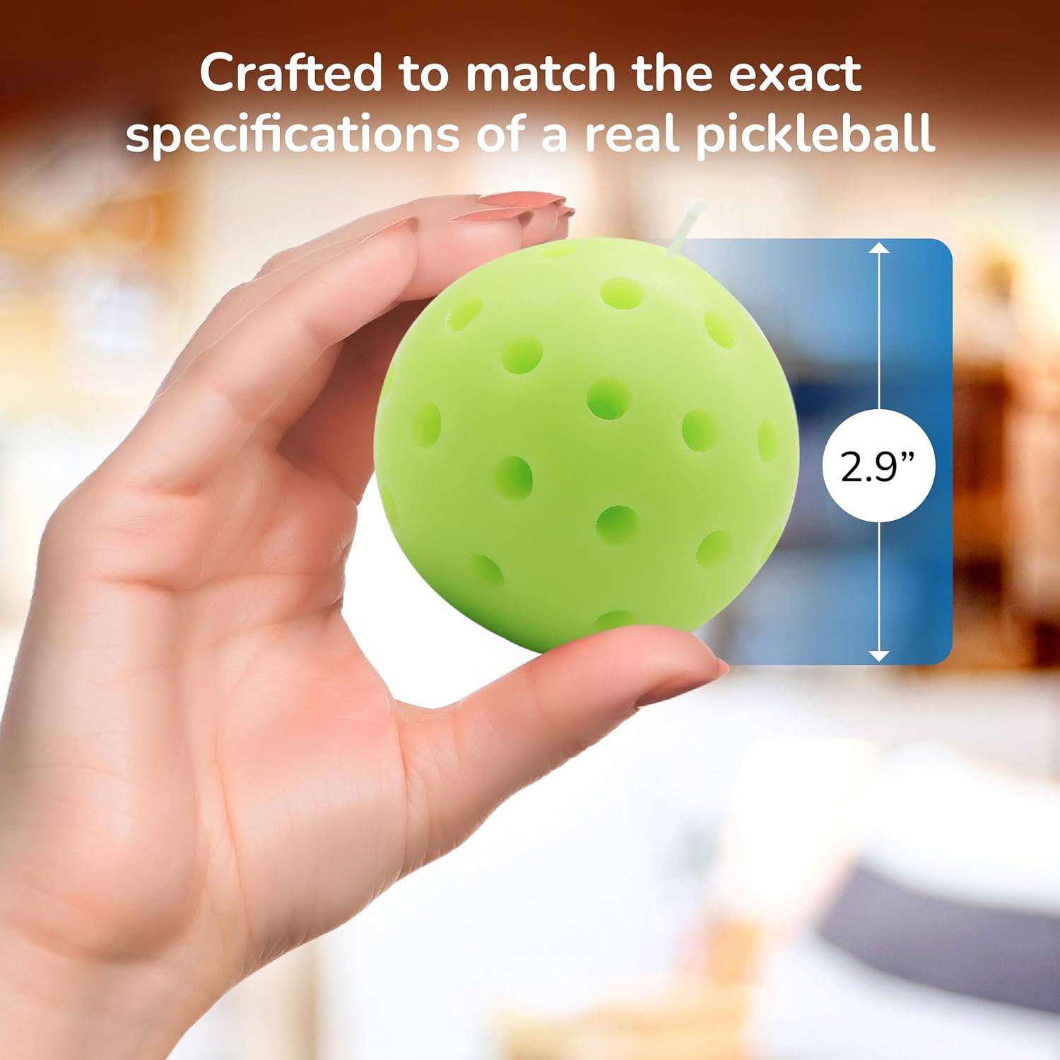 Pickleball Candle – Realistic Pickleball-Shaped Lemon Scented Candle | Fun Novelty Candle For Pickleball Lovers | Unique Pickleball Gift For Pickleball Lovers, Funny Home Decor