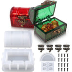Silicone Box Mold For Resin Casting, Treasure Chest Silicone Mold With Hasp Lock, Dice Storage Container For Diy Jewelry Dice Box Home Decor Resin Art Gifts