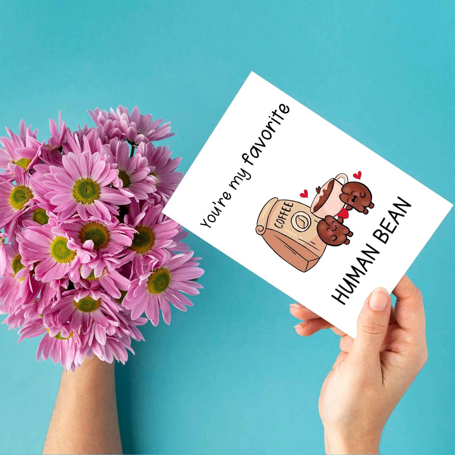 Cute Valentine'S Day Card For Husband Wife Boyfriend Girlfriend Couple Partner, Romantic Coffee Bean Wedding Anniversary Card, Love You Card, Lovely Birthday Card Women Men Couple