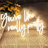 You Are Like Really Pretty Neon Sign Warm White USB Dimmable LED Wall Decor for Bedroom