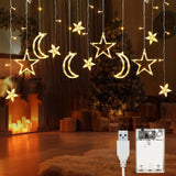 11.48 Ft 21 Led Star And Moon String Lights Plug In Christmas Warm White Fairy Light Waterproof Decor For Bedroom Usb Po