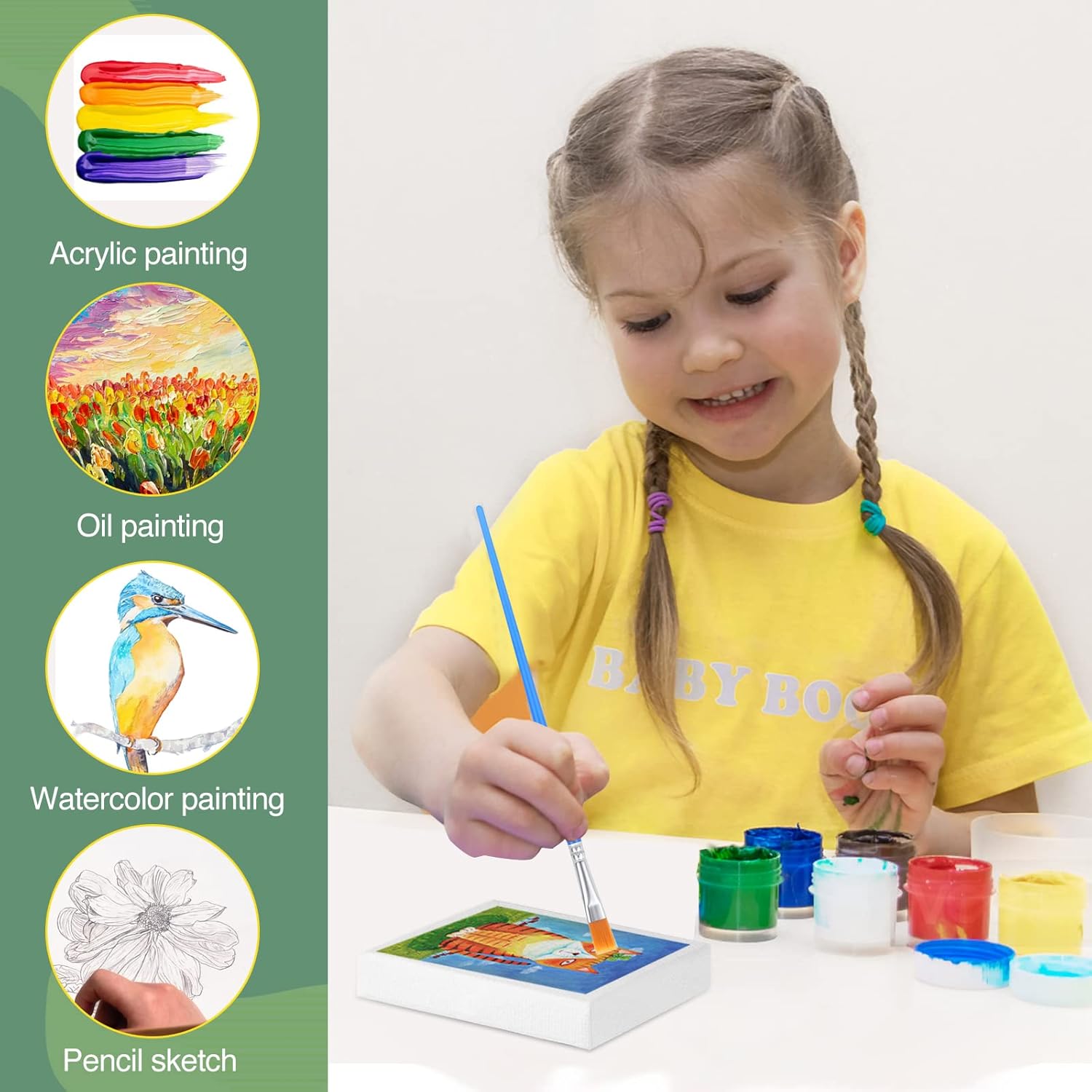 Mini Canvas 40Pack 2.4X2.4Inch, 2/5''Profile Art Primed Mini Canvases For Painting, Tiny Painting Canvas For Kids And Art Supplies.