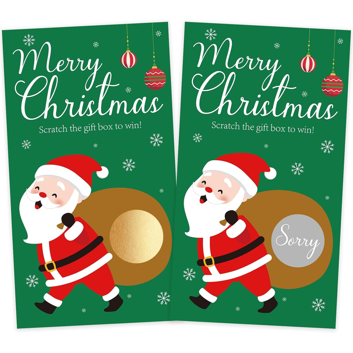 Christmas Scratch Off Cards, Fun Holiday Scratch Off Cards For Party, Christmas Lottery Tickets For Family Activities, Raffle Prize Card
