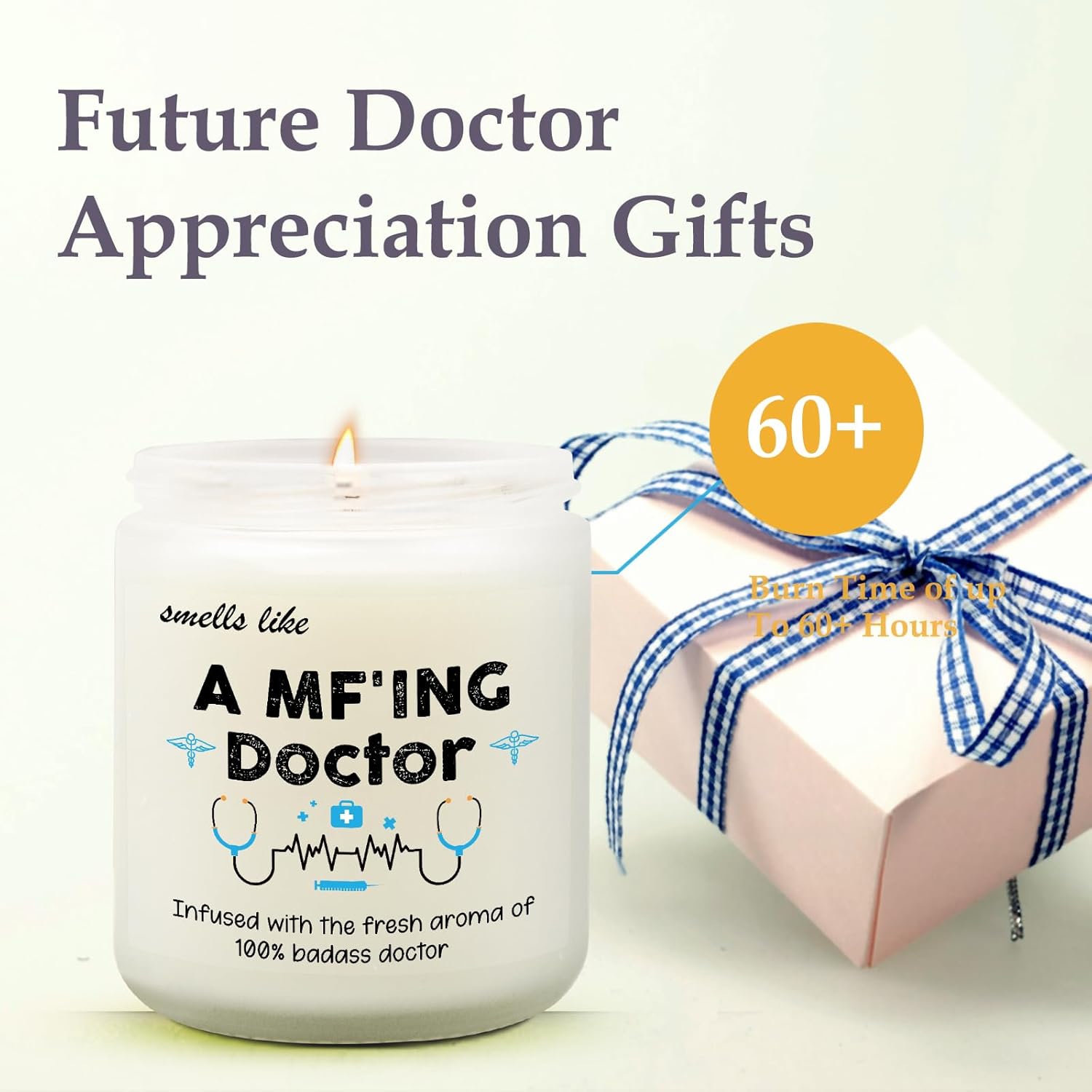 Doctor Candle, Gifts For Doctors, Med Student Gift, Medical School Graduation Present, Future Doctor Appreciation Gifts Candles For Men Women Friend, Funny Dr Student Gift