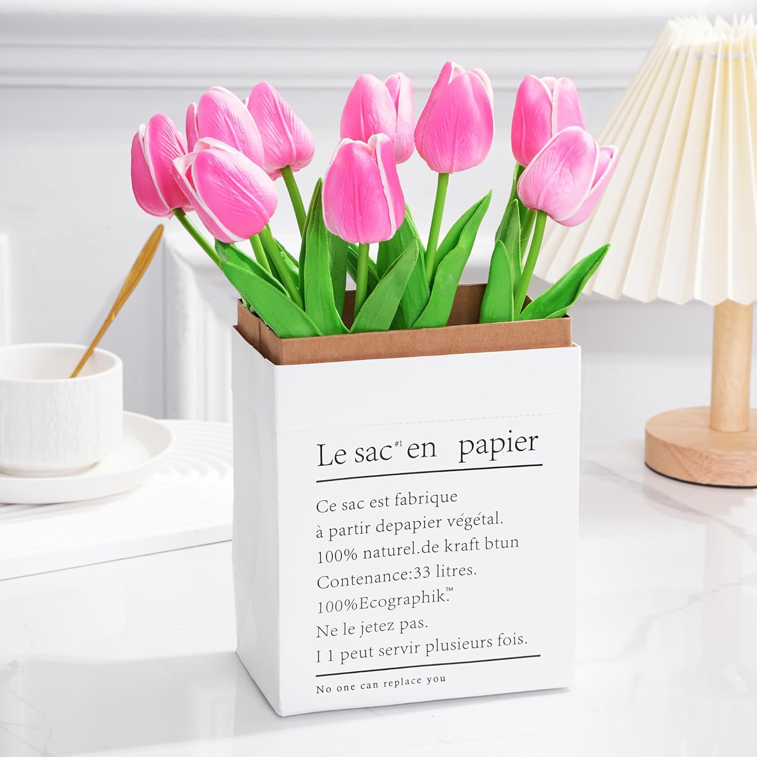 Artificial Tulips Flowers, 10 Pcs Real Touch Latex Fake Tulips Flowers For Christmas Centerpiece Mother'S Day Women'S Day Gifts Flowers In Home Kitchen Wedding Decorations, Softpink